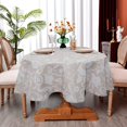 thumbnail image 4 of Oval Tablecloth 52 x 70 Inch Beige, Vintage Floral Tablecloth for Oval Table, Fabric Wrinkle Free Washable Waterproof Retro Tablecloth Oval Table Cloth for Kitchen Dining Room Table, 4 of 5