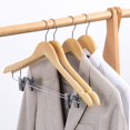 thumbnail image 3 of Cintres en Bois Naturel Solides Robustes et Durables pour l'Organisation de la Garde-Robe, 3 of 6