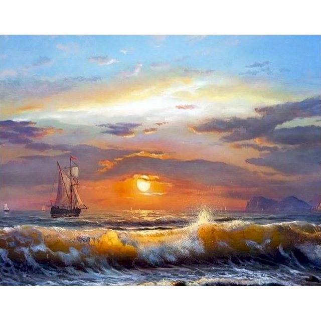 Peinture par Numéros de Voile sur l'Océan