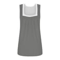 thumbnail image 4 of AherBiu Débardeurs Grande Taille pour Femmes Blouse d'Été Décontractée Ample Confortable Sans Manches à Encolure Carrée Froncée, 4 of 5