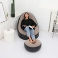 thumbnail image 4 of Foldable Inflatable Chair with Foot Stool, Blow Up Lounge Chair for Outdoor Camping Travel, 4 of 7
