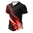 thumbnail image 1 of Mefallenssiah Hommes Hauts, Décolleté Hommes Décontracté Col Rond Impression Pull Sport Manches Courtes T Chemise Blouse, 1 of 1