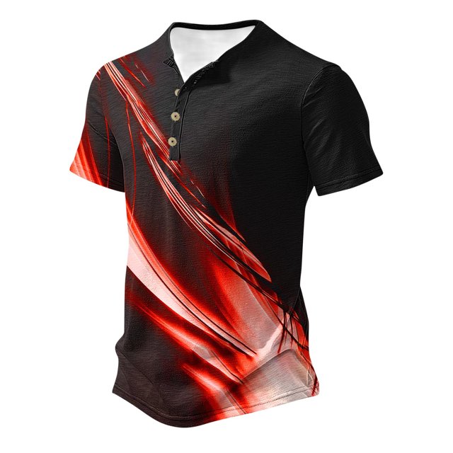Mefallenssiah Hommes Hauts, Décolleté Hommes Décontracté Col Rond Impression Pull Sport Manches Courtes T Chemise Blouse