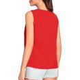thumbnail image 2 of ohmzyzo Camisole pour Femmes Sans Manches à Col Bénitier, Drapé, devant Froncé, Blouse Tendance pour Sorties, Hauts de Bureau Basiques, Tunique, 2 of 6