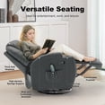 thumbnail image 4 of YSICK Swivel Rocker Recliner Chair with Massage PU Leather for Living Room,Grey, 4 of 7