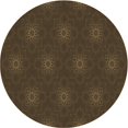 thumbnail image 1 of Ahgly Company Tapis d'Intérieur Ronds de Style Transitionnel Lavables à la Machine, Rouge Brun, 6 Pieds Rond, 1 of 7