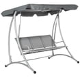 thumbnail image 1 of Outsunny 3 Person Patio Swing Seats with Adjustable Canopy, Dark Grey, 1 of 10