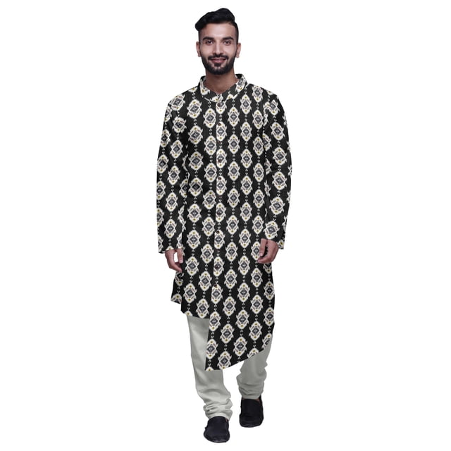 Atasi Ensemble Kurta Imprimé en Coton pour Hommes, Kurta Pyjama Décontracté de Designer, Vêtements