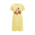 thumbnail image 5 of Sakmal Courtes Femmes Moomoo Chemises de Nuit Mignonnes Grande Taille Halloween Robe de Nuit Jaune Imprimé Citrouille Manches Courtes Chemises de Nuit pour Femmes, 5 of 5