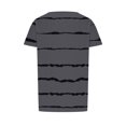 thumbnail image 4 of Meichang T-Shirts pour Femmes à Manches Courtes, Plissés, Chic Décontracté, Encolure Dégagée, Hauts d'Été Tendance à Imprimé Rayé, T-Shirts Doux et Confortables, Tuniques Blouses, 4 of 5