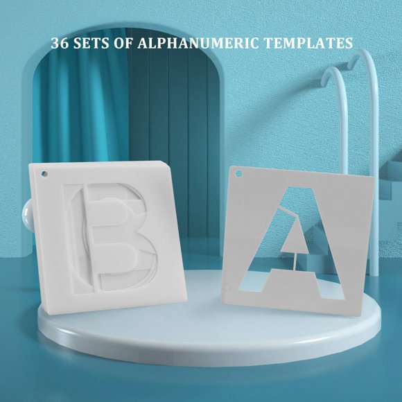 Letter Stencils for Painting on Wood 36 Pcs Letter and Number Stencils Reusable Font Templates for Home Craft Decor