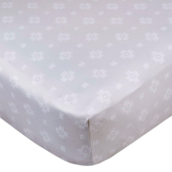 Gerber Childrenswear - Knit Crib Sheet - Animals Geo Grey Print