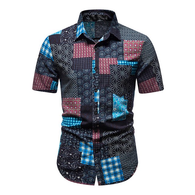 CEHVOM Chemise Hawaïenne à Manches Courtes pour Homme, Chemise de Plage Imprimée d'Été Décontractée à Boutons, Soldes