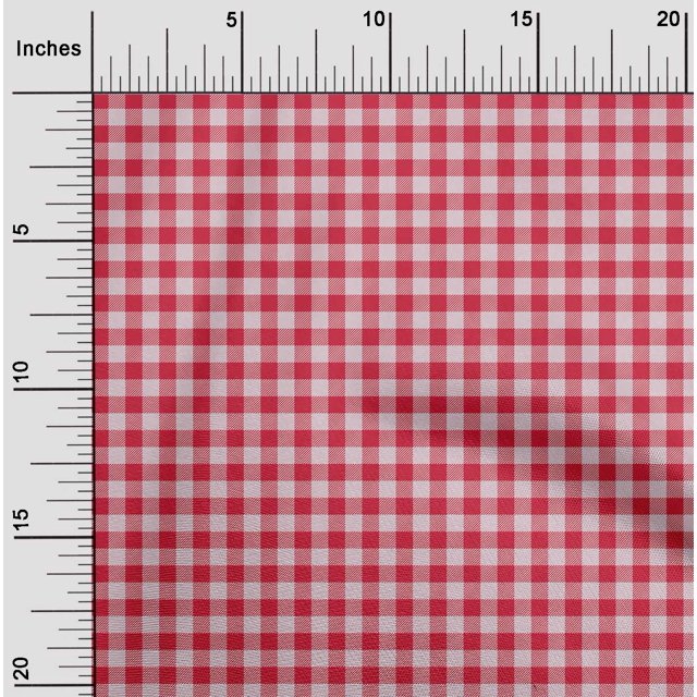 oneOone Georgette Viscose Fabric Gingham Check Printed Craft Fabric BTY 42 Inch Wide