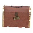thumbnail image 3 of jifeng Piggy Bank Decor Memory Hobby Preservation Keepsakes Box Wood Treasure Chest Gold, 3 of 9