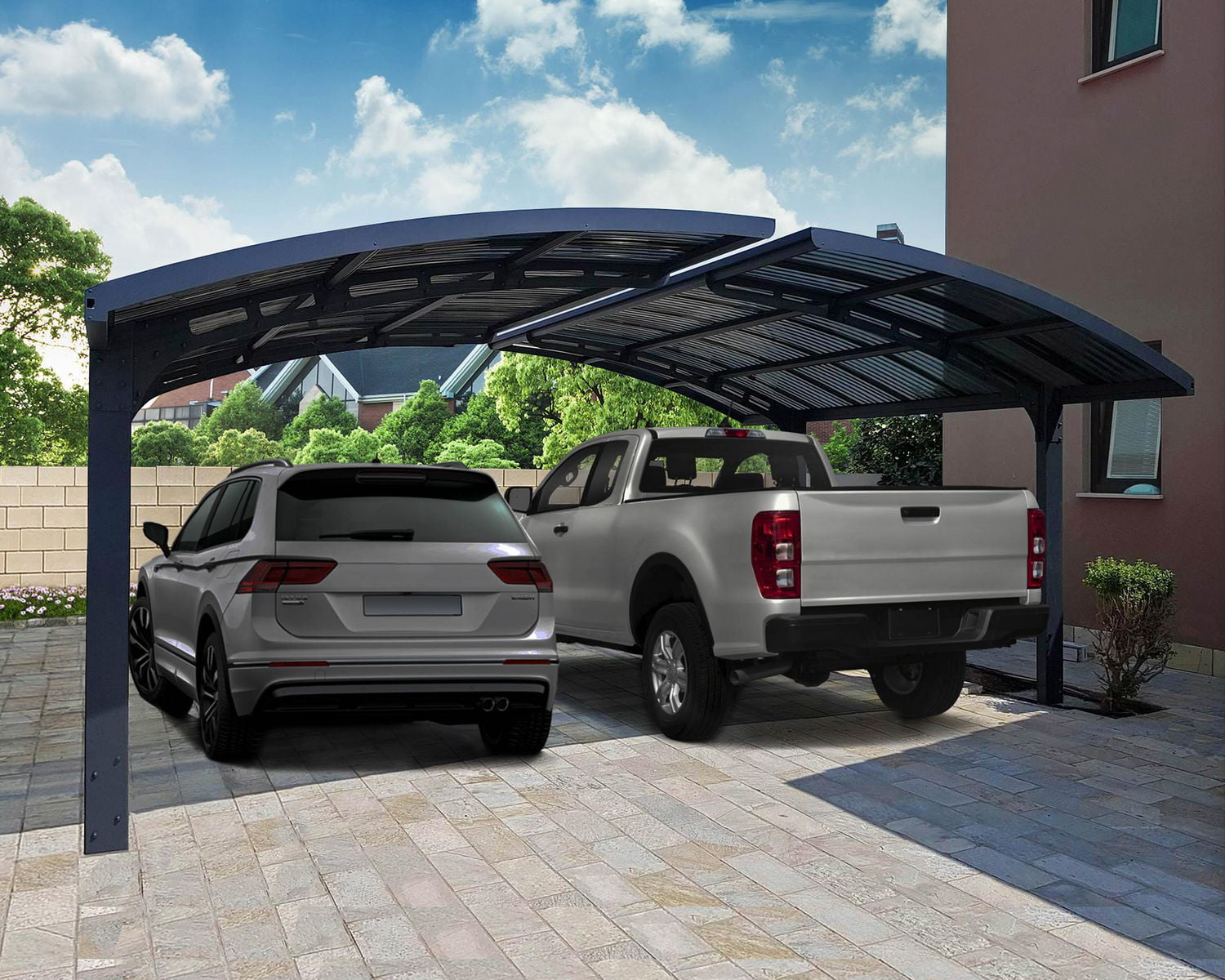 CANOPIA by PALRAM Arizona Double 16ft. x 19 ft. Carport Kit - Grey