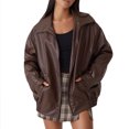 thumbnail image 1 of 2025 Veste à Capuche Unie pour Femmes Automne/hiver Style Femme Veste en Pu Femme Vestes d'Automne, 1 of 9