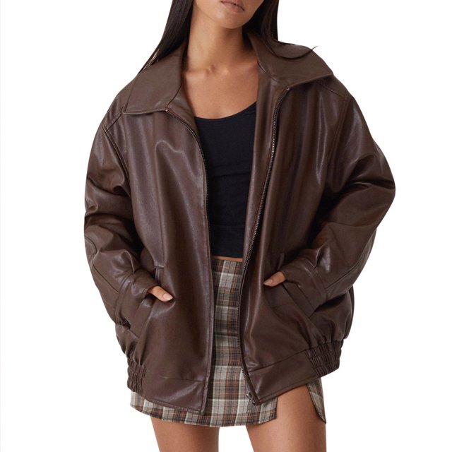 2025 Veste à Capuche Unie pour Femmes Automne/hiver Style Femme Veste en Pu Femme Vestes d'Automne