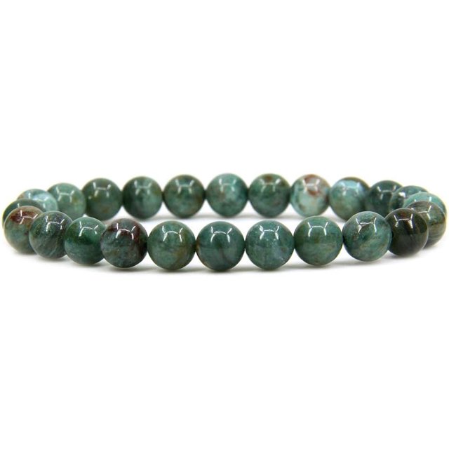 Bracelet Extensible Unisexe en Perles Rondes de 8 mm en Jaspe Sanguin Australien Naturel 7 Pouces