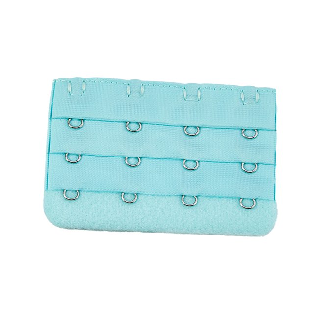 Langgg Extension Strap Bra Extenders Buckle 4 Hook Breathable Practical Accessories Adjustable Replacement 3 Rows Underwear bright blue