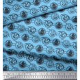thumbnail image 3 of Soimoi Silk Fabric Bird,Fish & Ship Ocean Print Fabric by The Yard 42 Inch Wide, 3 of 3
