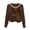 Brown, variant on BLVB Womens Going out Satin Tops Pearl Elegant Silky Office Work Shirts Long Sleeve Evening Party Blouses
