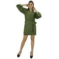 thumbnail image 5 of Bimba Women Short Solid Belt Robe Soft Modal Cotton Wrap Round Plain Bath Robe, 5 of 5