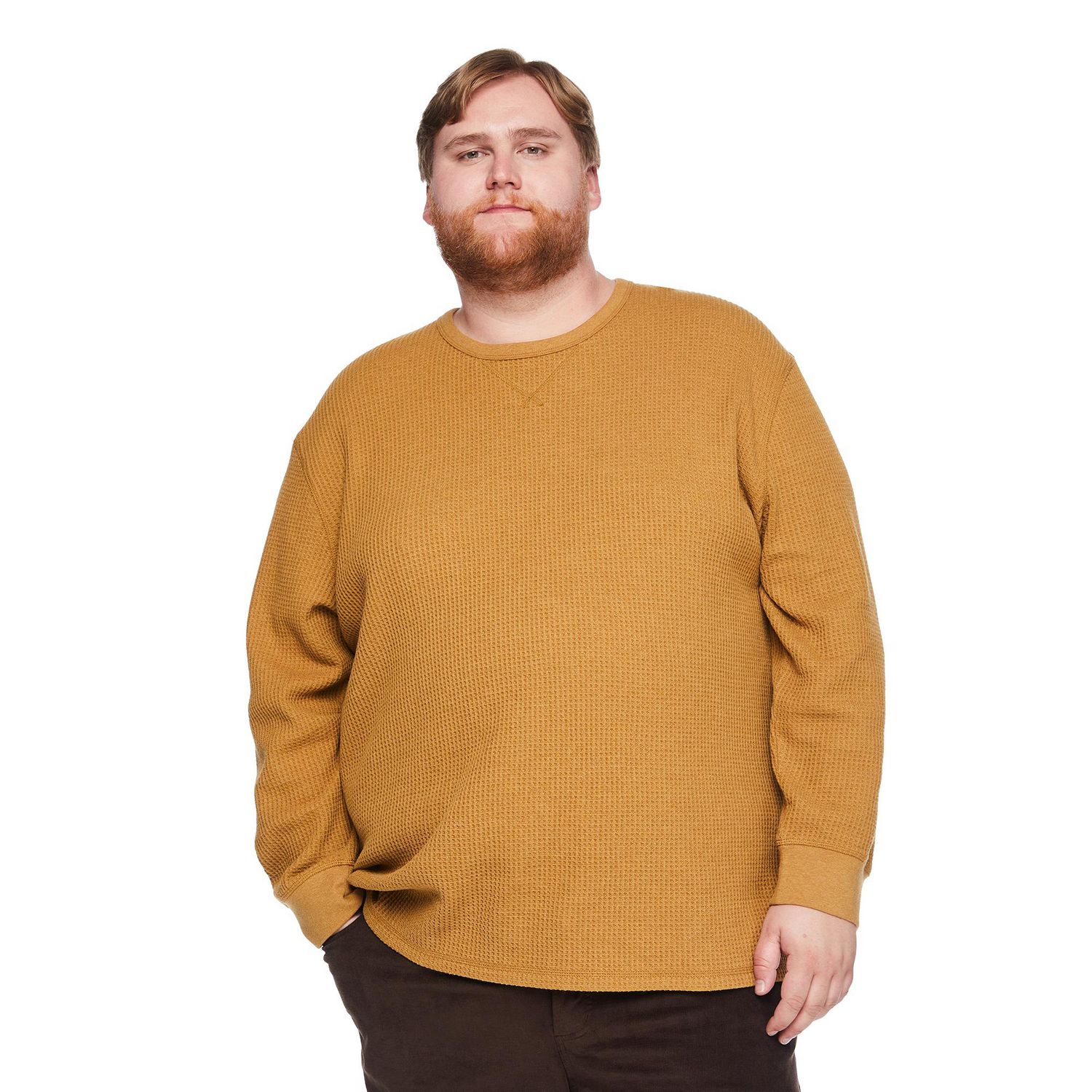 George Big Men's Waffle Crew Neckline Popover