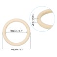thumbnail image 2 of Unique Bargains 80mm Wooden Rings for Crafts, 10 Pack Natural Wood Rings Unfinished Wood Loop Circle, 2 of 8