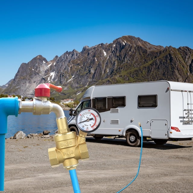SDNall DN20 Brass Water Pressure Reducing Maintaining Valves Regulator Adjustables Relief Valves With Gauge Meter