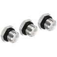 thumbnail image 1 of Unique Bargains M12x1.5 Male Plug Stainless Steel Thread Hex Head Socket Pipe Fitting with Sealing Rubber Ring 3 Pack, 1 of 5