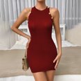 thumbnail image 1 of Gspmoly Robe pour Femmes, Mode Femmes Aguichant Été Décontractée Unie Camis Sans Manches Gilet Robe Mini Robes de Soirée pour Femmes jusqu'à 60 % de Rabais, 1 of 4