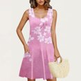 thumbnail image 4 of Ovzne Robes pour Femmes Robe pour Femme Robe Décontractée et à la Mode Imprimée Col Rond Sans Manches avec Poches Robe Courte Décontractée Grande Taille Robe Maxi Imprimée en Liquidation, 4 of 6