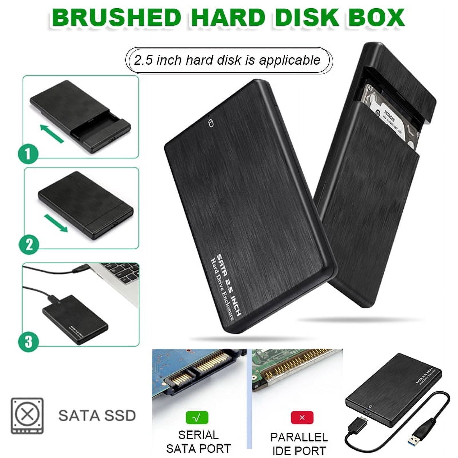 Portable USB 3.0 Enclosure 2.5" External Backup Hard Drive Case 2TB HDD Sata SSD For PC Laptop And Mac