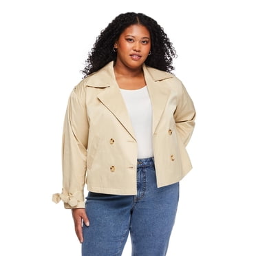 Lane Bryant Women's Plus Cropped Trench Coat
