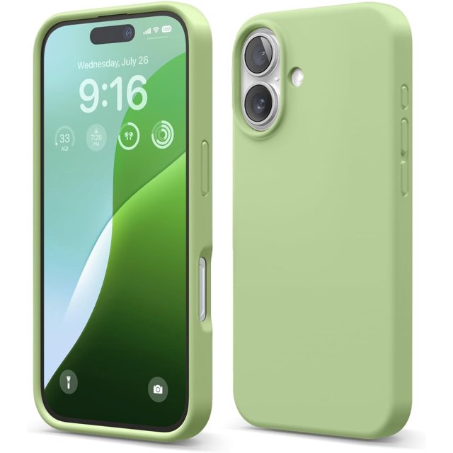 KOMI Compatible with iPhone 16 Pro Max Case, Premium Liquid Silicone Case, Full Body Protective Cover, Shockproof, Slim Phone Case, Anti-Scratch Soft Microfiber Lining, 6.9 inch Pastel Green