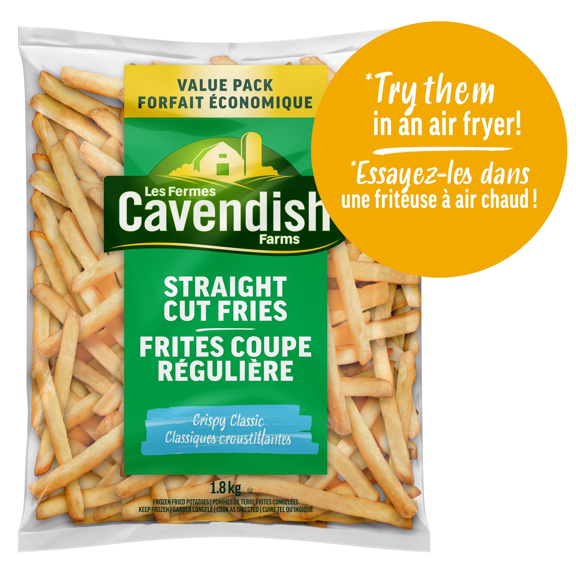 Cavendish Farms Value Pack Crispy Classic Straight Cut Fries, 1.8Kg