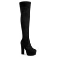 thumbnail image 1 of Unique Bargains Bottes Cuissardes à Plateforme à Talon Bloc pour Femmes, 1 of 8