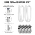 thumbnail image 2 of Pool Filter Replacement Hose Kit for Intex Above Ground Pools, Double Tube with Four Buckle Clamps for 300 330 530 1000 GPH Pumps, 2 of 5