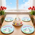 thumbnail image 4 of Yhmxh Easter Bunny Happy Easter Rabbits Party Plates Supplies, Easter Party Tableware Decorations Disposable Paper Plates Dessert Plate Napkins Cups for Spring Birthday Baby Shower, 4 of 6