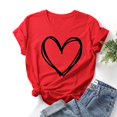 thumbnail image 3 of T-shirt à Manches Courtes pour Femmes avec Imprimé de la Saint-Valentin, Haut Graphique Fantaisie, 3 of 3