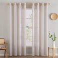 thumbnail image 2 of Rideaux en Lin Blanc Naturel Longueur 84 Pouces 2 Panneaux pour Chambre Salon, Draperies de Fenêtre en Lin Doux Épais Texturé Semi-Transparents Filtrant la Lumière Oeillets Aspect Toile de Jute Crème Ivoire Déco de Ferme, 2 of 5