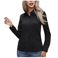 thumbnail image 1 of Birdeem T-Shirt Uni pour Femme à Manches Longues Blouse à Col en V Hauts Décontractés, 1 of 1