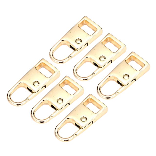 6 PCS Zipper Pull Replacement Handle Mend Fixer Zipper Tab Zipper Sliders Zipper Golden S