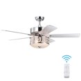 thumbnail image 1 of Costway Ventilateur de Plafond 52 Pouces avec Lumière, Pales Réversibles, Vitesse Réglable, Télécommande, 1 of 10