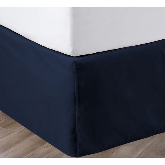 SGI Bedding 9 Inch Pleated Bed Skirt | Microfiber Bed Skirt | Fade Resistant, Wrinkle Free, Anti-static, Decorative, Extra Storage Space, Clutter-Free | King, Navy Blue