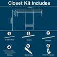 thumbnail image 4 of MODCART 4-8FT Closet Shelving System, Adjustable Metal Wire Shelves, Wall-mounted Closets Kit with Expandable Hanging Rod, DIY Organization Rack for Walk-in/Built-in Wardrobe of Bedroom, Laundry, 4 of 4