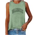 thumbnail image 1 of HNMKIU Gym Racerback Tank Tops Casual Round Neck Vest Top For Women Daily Wear Basic Letter Print Tee With Comfortable Fit Spring Summer Outfits, 1 of 3