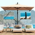 thumbnail image 4 of Outsunny Patio Offset Umbrella UPF 50+ UV Protection, Water-Resistant, Khaki, 4 of 10