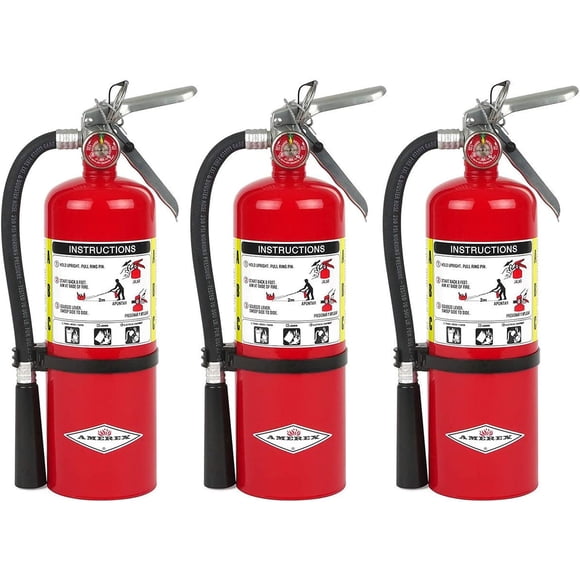 Amerex B500, 5lb ABC Dry Chemical Class A B C Fire Extinguisher, Pack of 3
